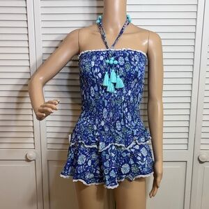 NWOT Poupette St. Barth Floral Smocked Romper Small